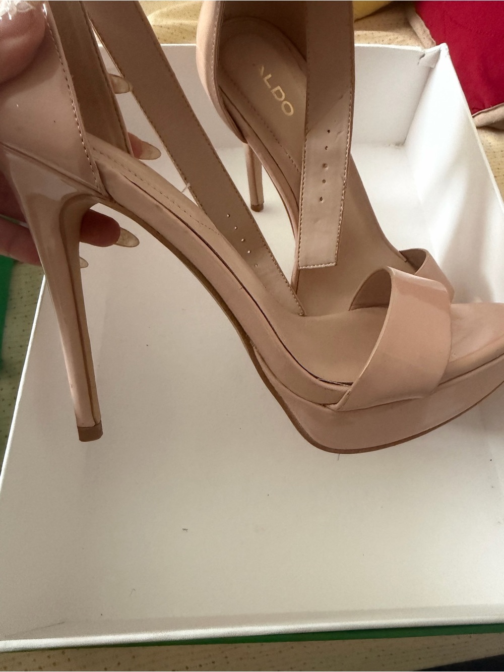 Aldo Blush Patent Platform Stiletto Sandals